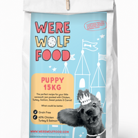 Were Wolf Food Puppy Chicken, Turkey & Salmon grain-free dog food 15kg bag