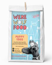 Load image into Gallery viewer, Were Wolf Food Puppy Chicken, Turkey &amp; Salmon grain-free dog food 15kg bag