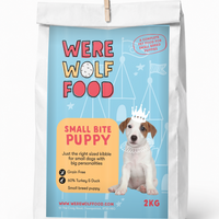 Were Wolf Food Small Bite Puppy grain-free dog food 2kg bag