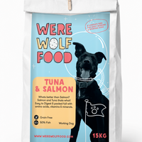 Were Wolf Food Tuna & Salmon grain-free adult dog food 15kg bag