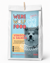 Load image into Gallery viewer, Were Wolf Food Venison &amp; Salmon grain-free adult dog food 15kg bag